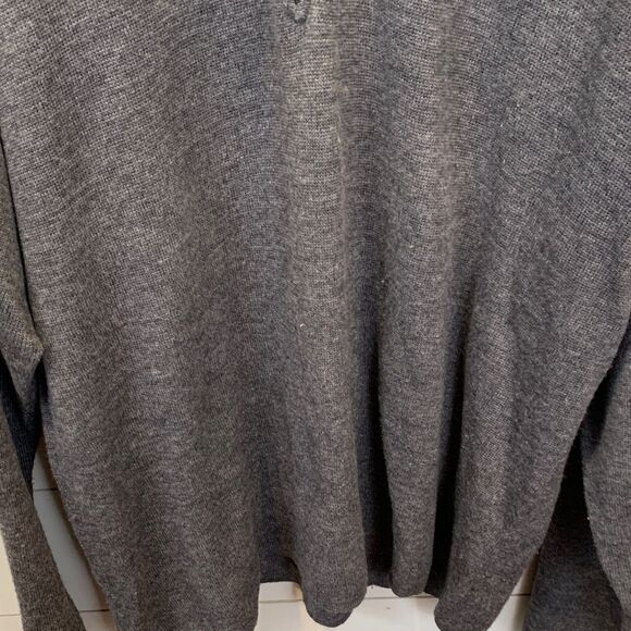 Work Wear vintage look wool blend Men's Gray Half-Zip Sweater - Picture 3 of 8